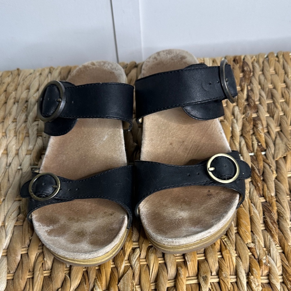 Black Leather Women's Sandals